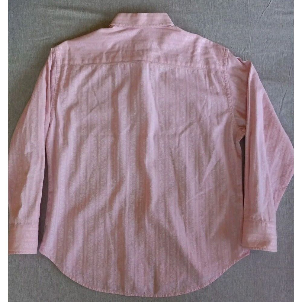 Robert Graham Men's 2XL Long-sleeved Stripes/Floral Embroider Buttons Pink Shirt
